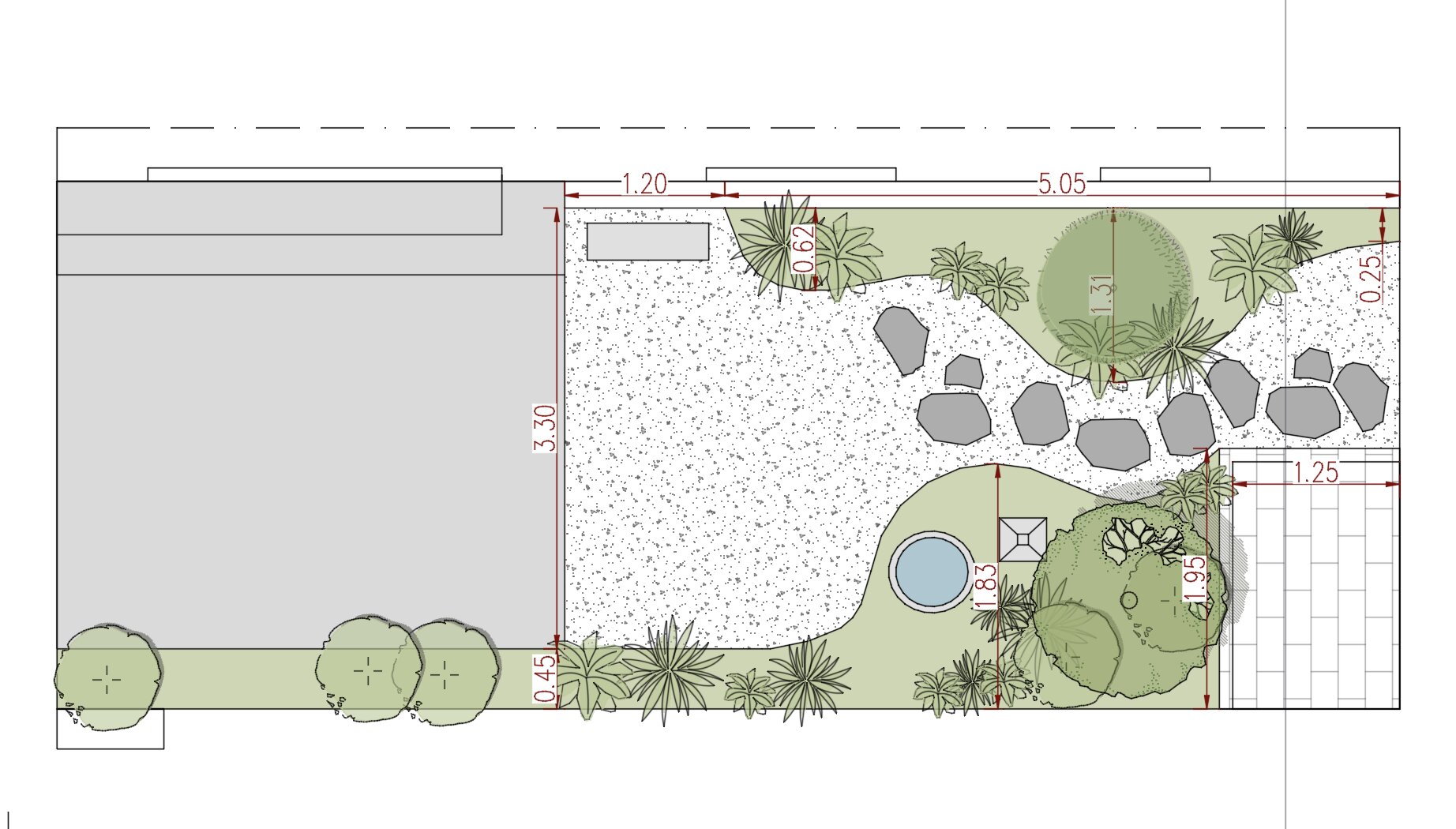 Ogród prywatny, oprawa graficzna projektu, 3/4