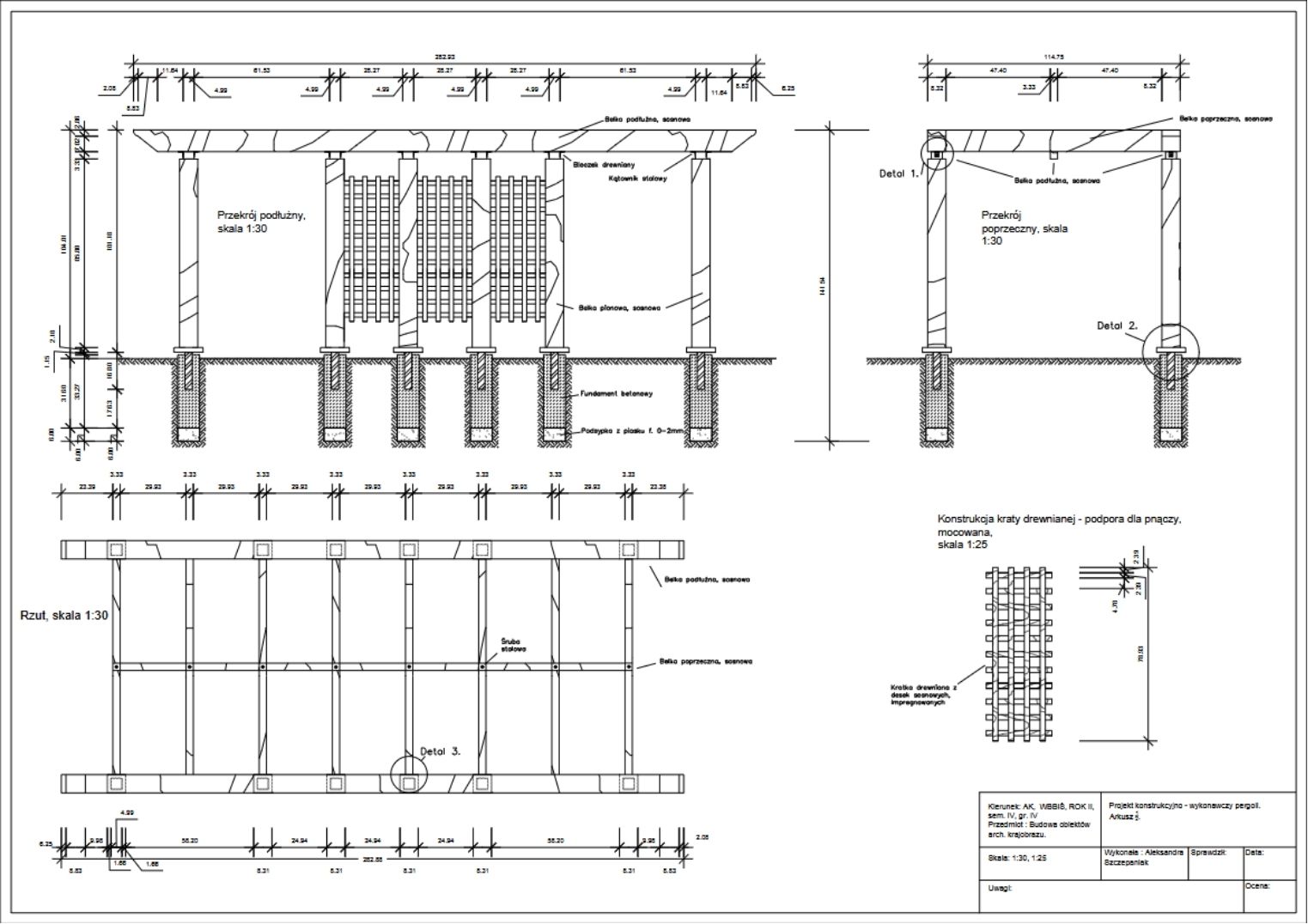 Rysunek techniczny, zestaw ćwiczeń projektowych, 6/7